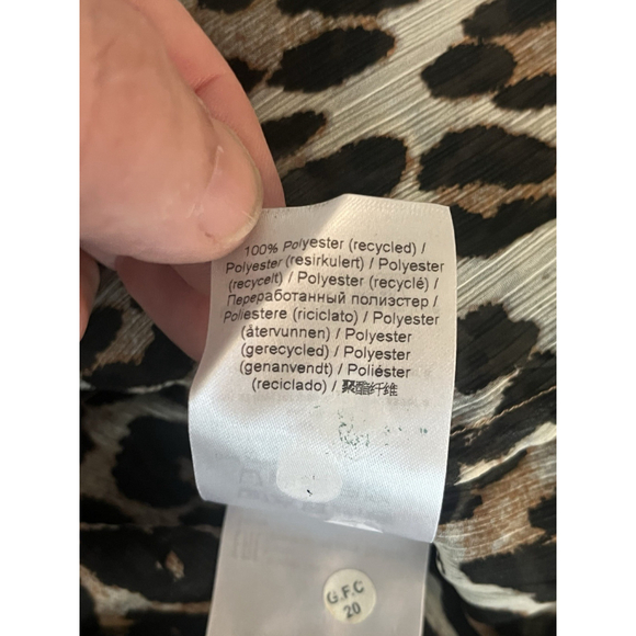 Ganni Blouse Womens Size 32 EU or XXS US Leopard Print Tie Front Short Sleeve - Picture 7 of 10